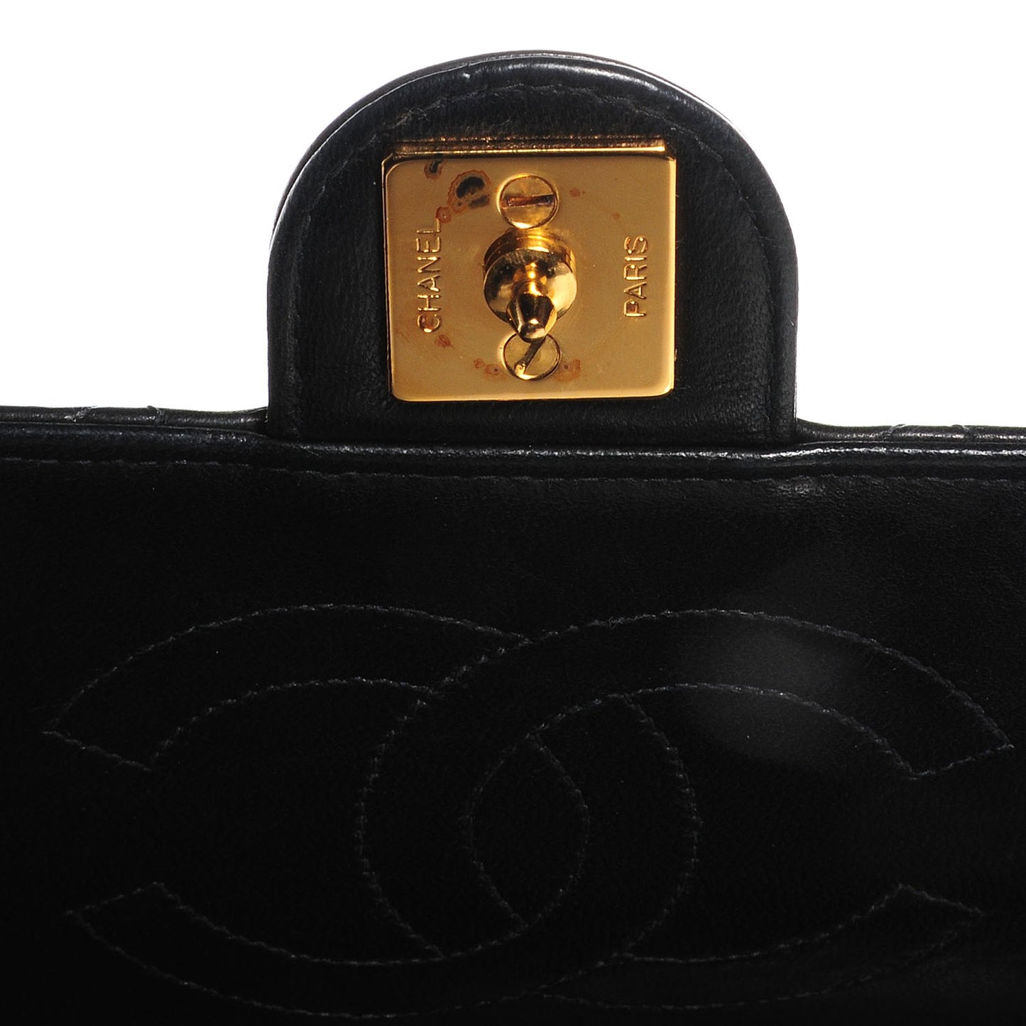 Lambskin Quilted Medium Single Flap Black