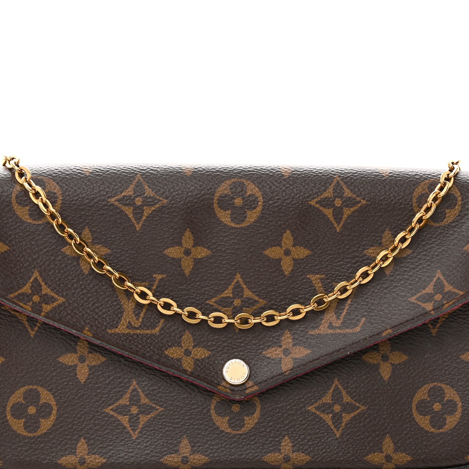 Louis Vuitton Monogram Pochette Felicie Chain Wallet Fuchsia 9 of 24