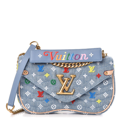Louis Vuitton Embroidered Monogram Denim New Wave Chain MM 1 of 11