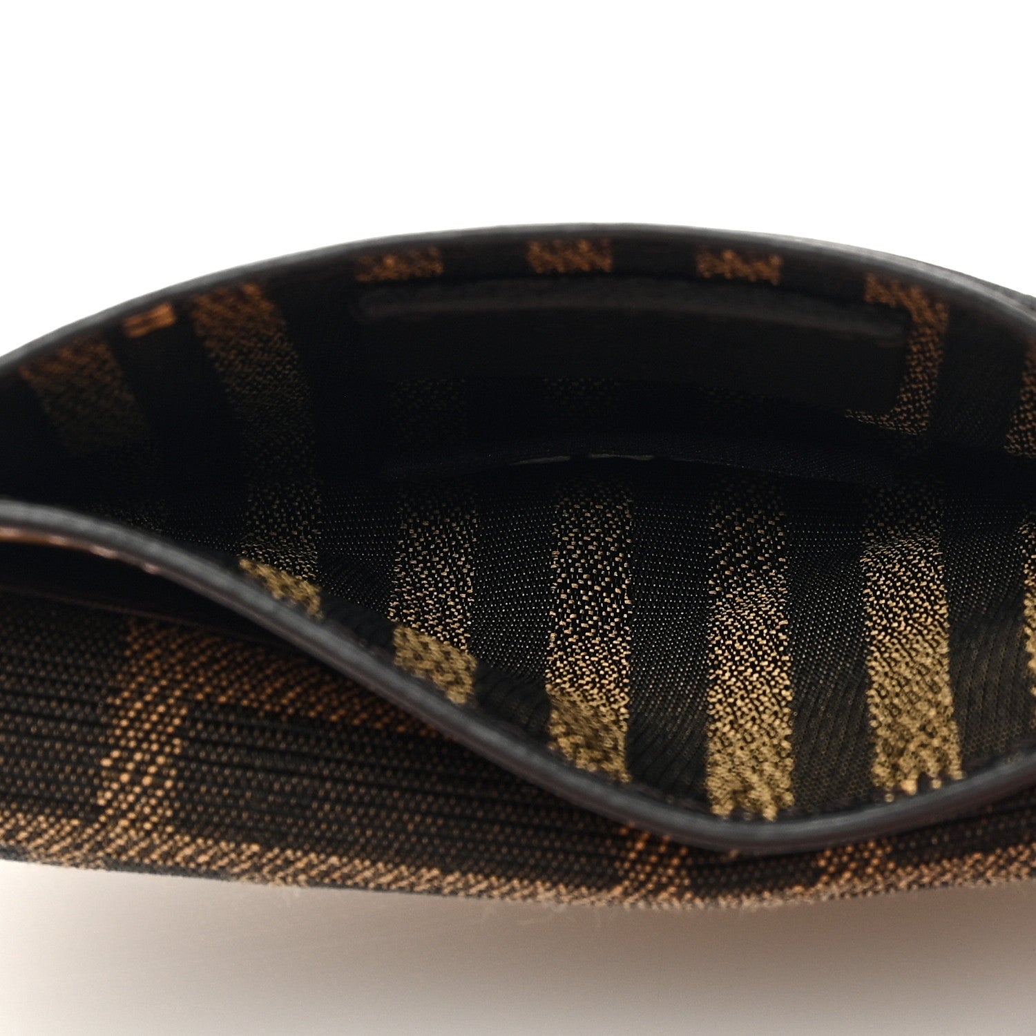 Fendi Fabric Jacquard FF 1974 Fold Over Card Holder Wallet Tobacco Moro 5 of 6