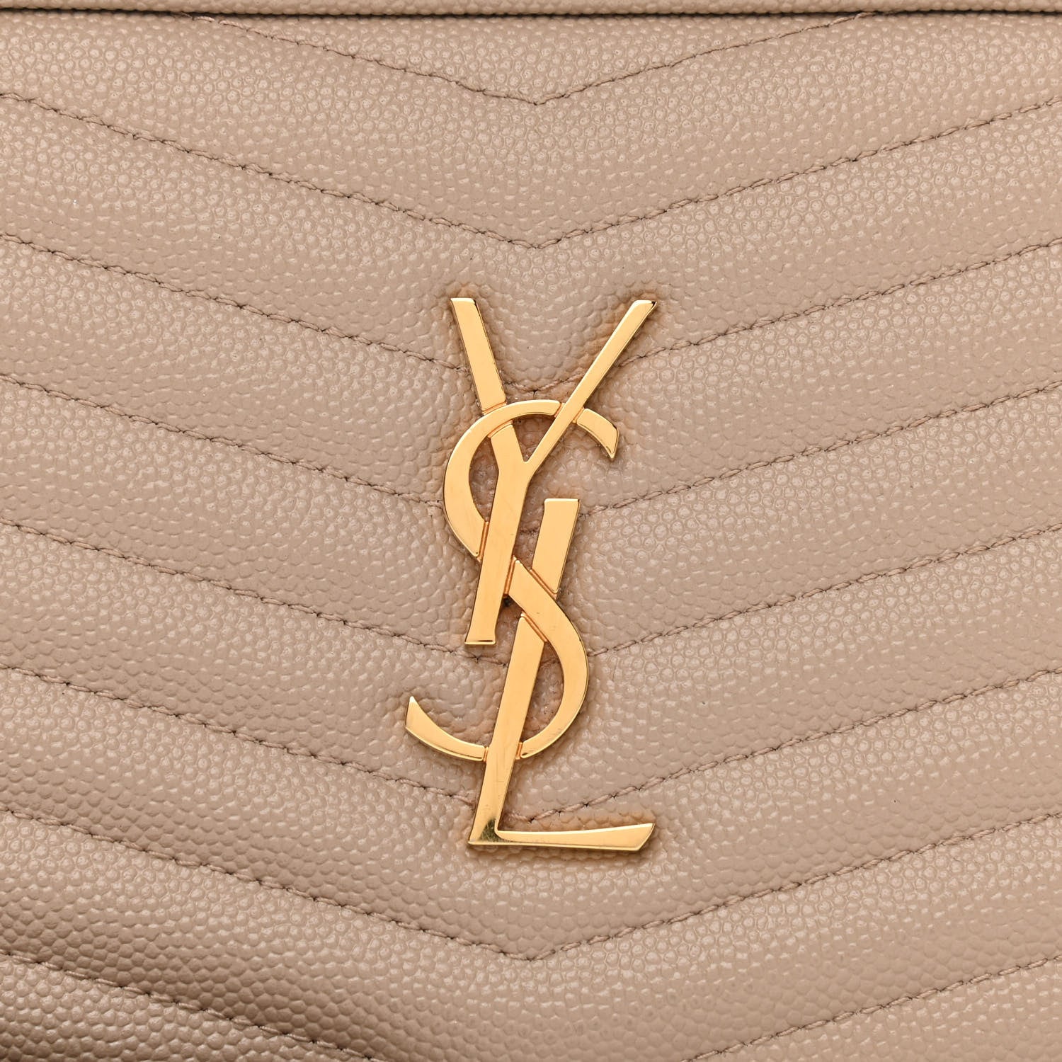 Saint Laurent Grain De Poudre Matelasse Monogram Mini Lou Camera Bag Dark Beige 8 of 10