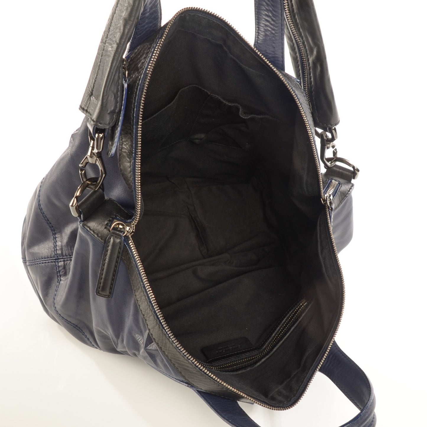 Calfskin Star Embossed Studded Medium Nightingale Navy Black