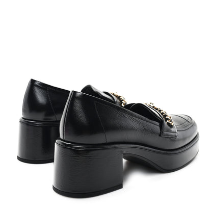 Chanel Shiny Calfskin Logo Loafers 36.5 Black 5 of 9