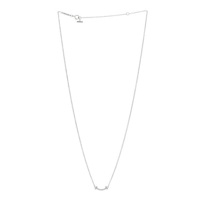 Tiffany 18K White Gold Diamond Mini T Smile Pendant Necklace 3 of 5