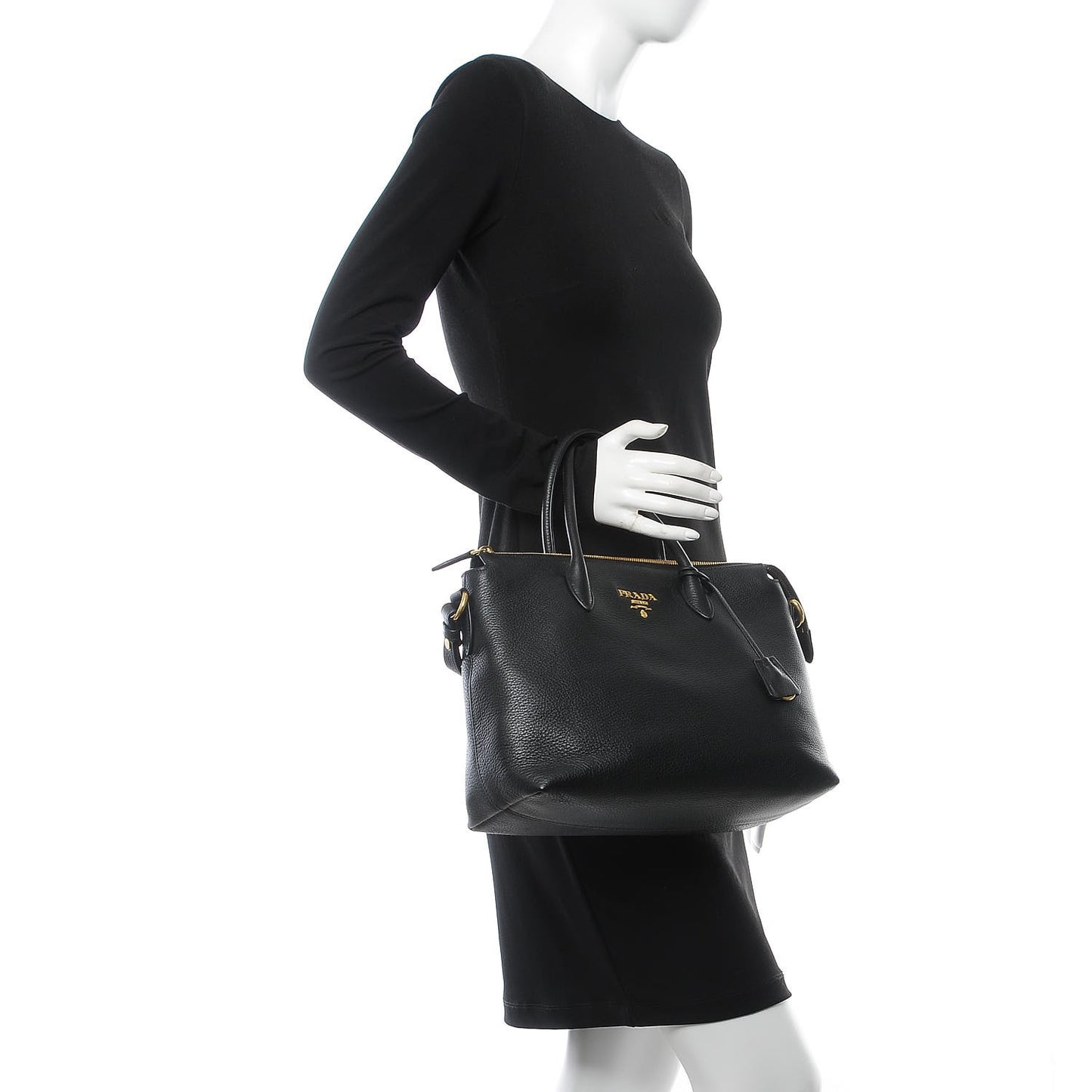 Vitello Phenix Top Handle Bag Black