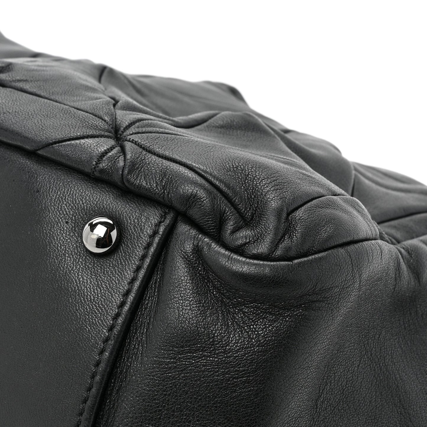 Lambskin Origami Soft Squares Accordion Flap Black