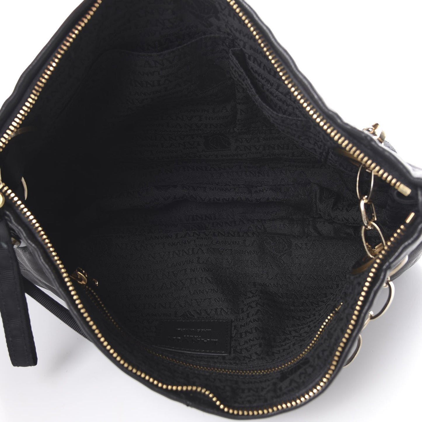 Lambskin Quilted Medium Amalia Shoulder Bag Black