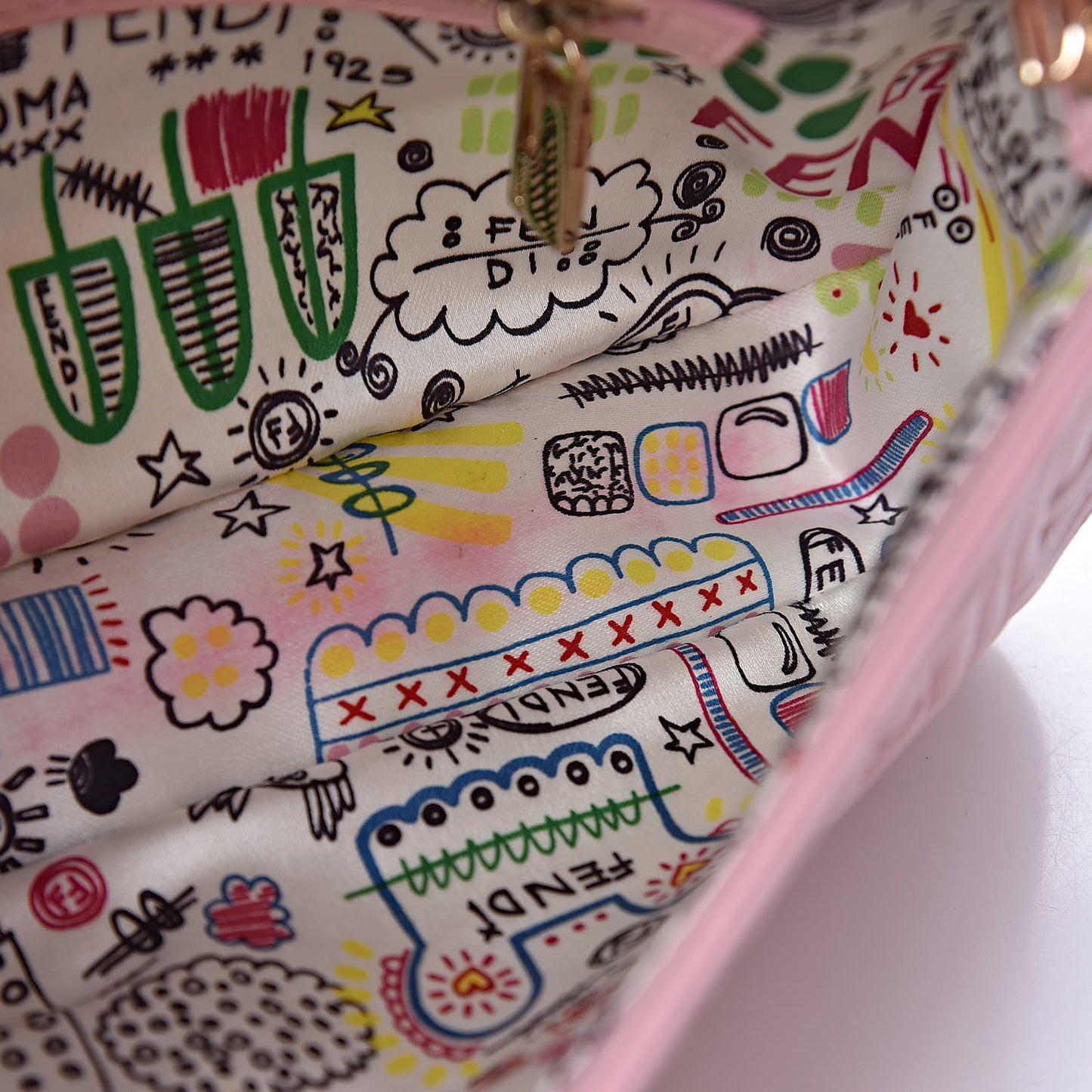Nappa Logo Embossed Baguette Pink