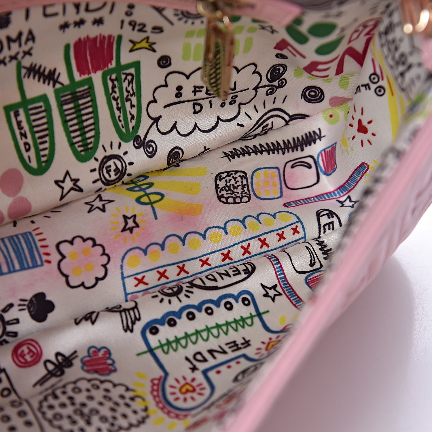 Fendi Nappa Logo Embossed Baguette Pink 9 of 9