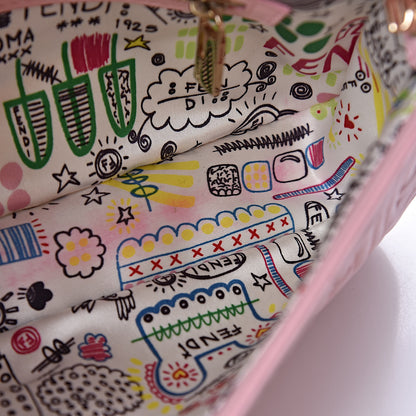 Fendi Nappa Logo Embossed Baguette Pink 9 of 9