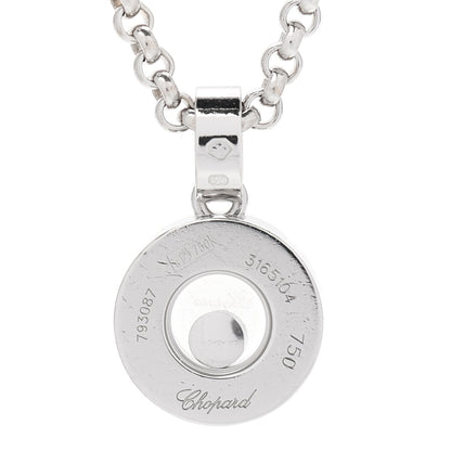 Chopard 18K White Gold Happy Diamond Halo Pendant Necklace 4 of 6
