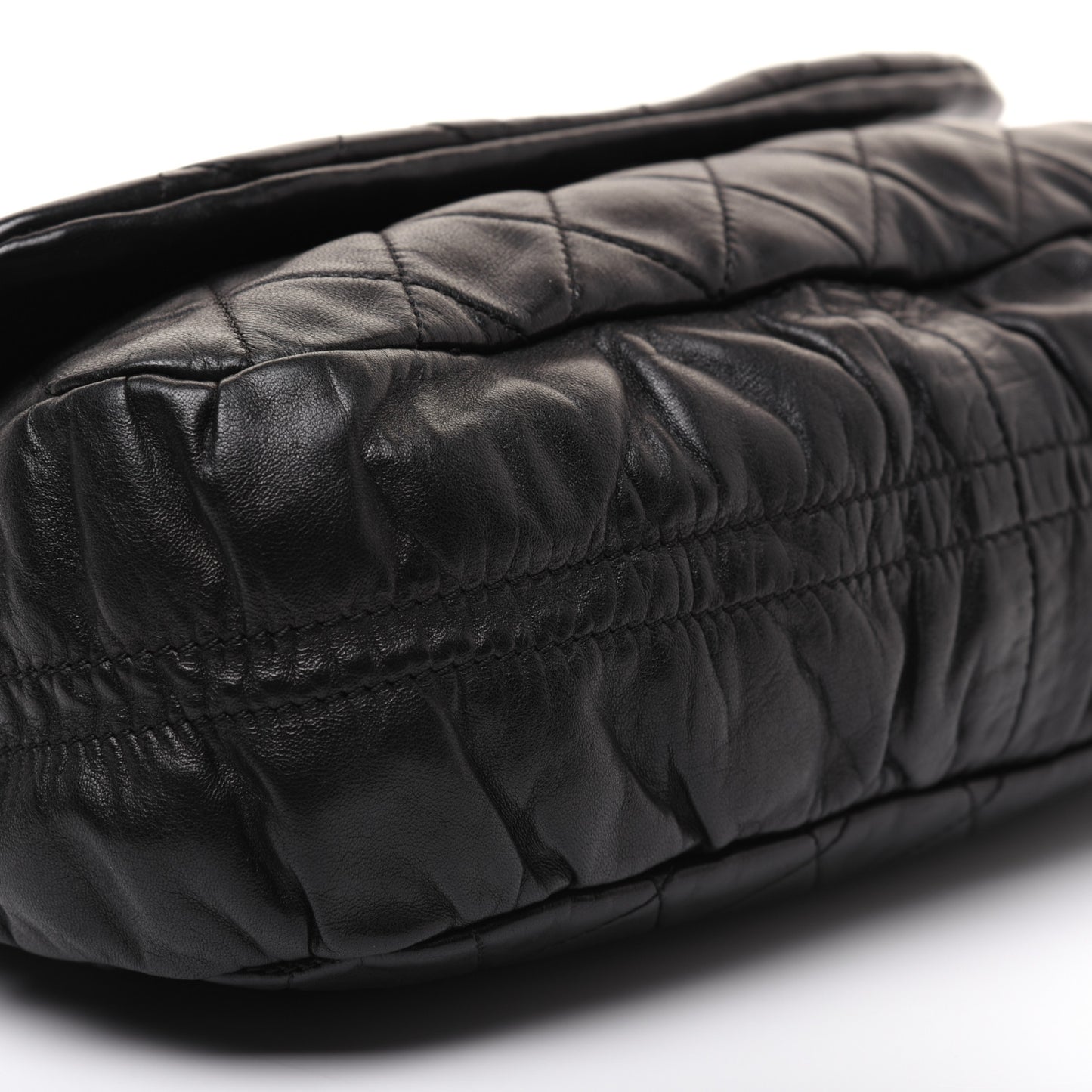 Lambskin Quilted Small Sharpei Flap Black
