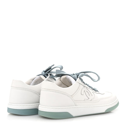 Chanel Calfskin CC Womens Sneakers 37.5 White 5 of 9