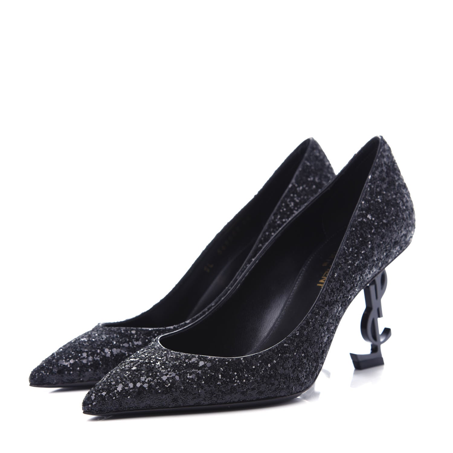Saint Laurent Glitter Opyum 100 Pumps 36 Black 2 of 10
