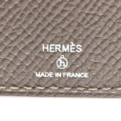 Hermes Epsom Evercolor Lizard Taurillon Clemence Petit Owl Card Holder Gris Asphalt Ficelle Black 6 of 7