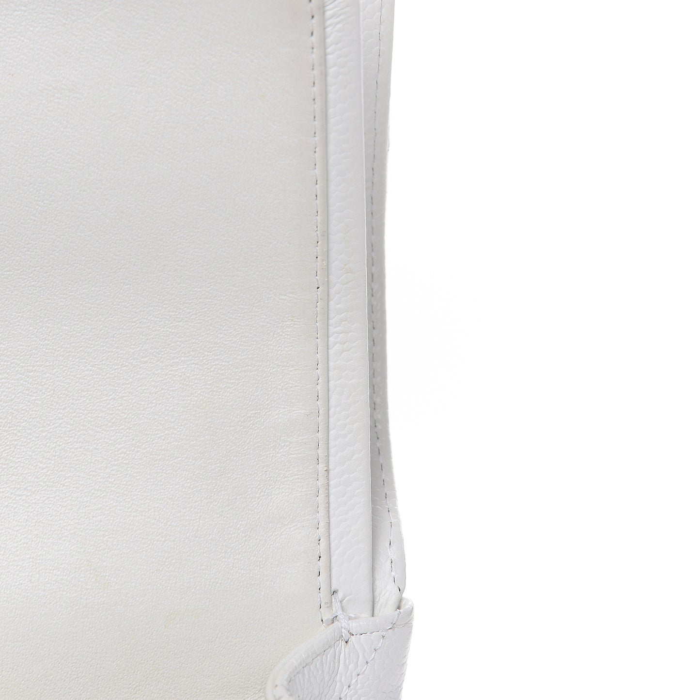 Caviar Quilted Jumbo Double Flap White