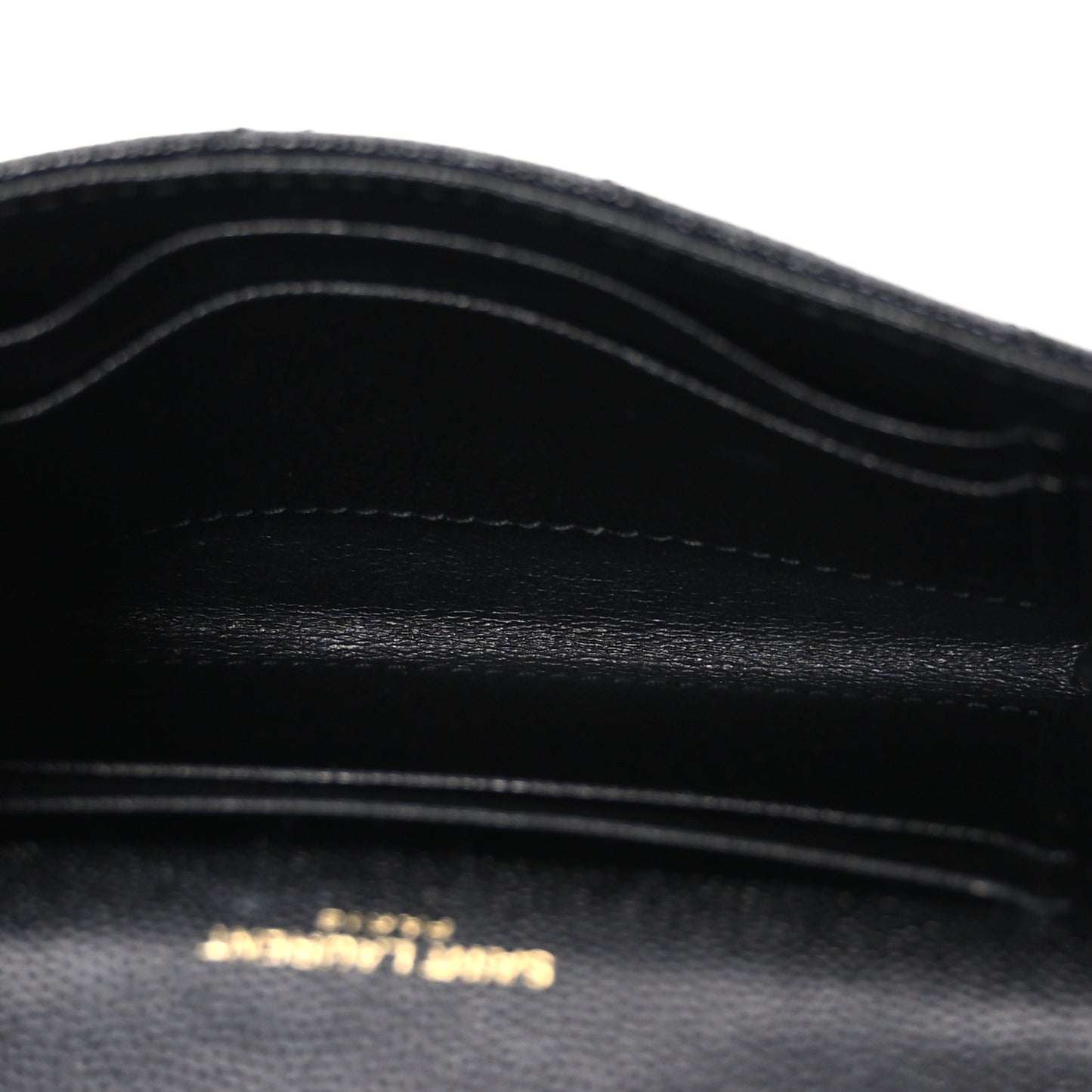 Grain De Poudre Matelasse Chevron Small Monogram Envelope Wallet Black