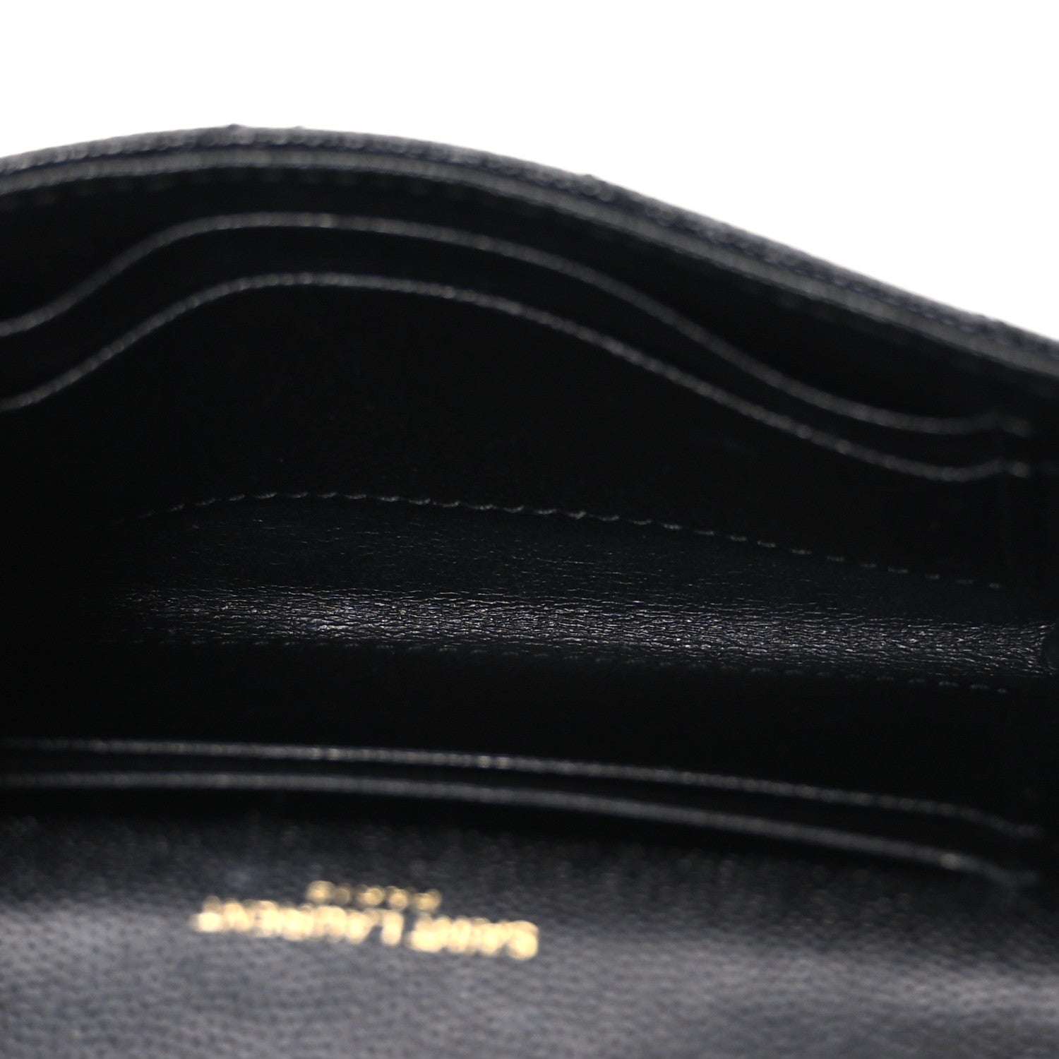 Saint Laurent Grain De Poudre Matelasse Chevron Small Monogram Envelope Wallet Black 5 of 7
