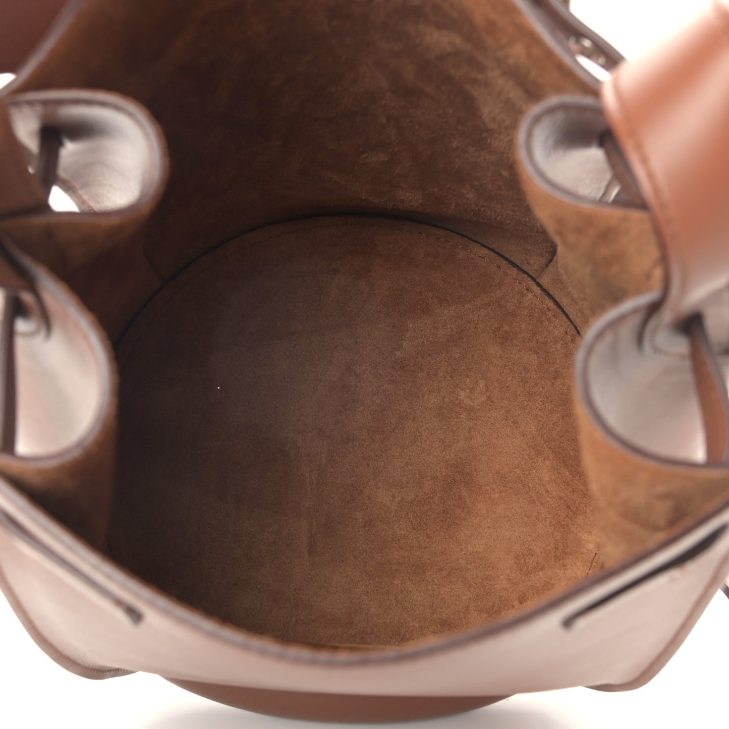 Smooth Calfskin Long Strap Big Bucket Bag Tan