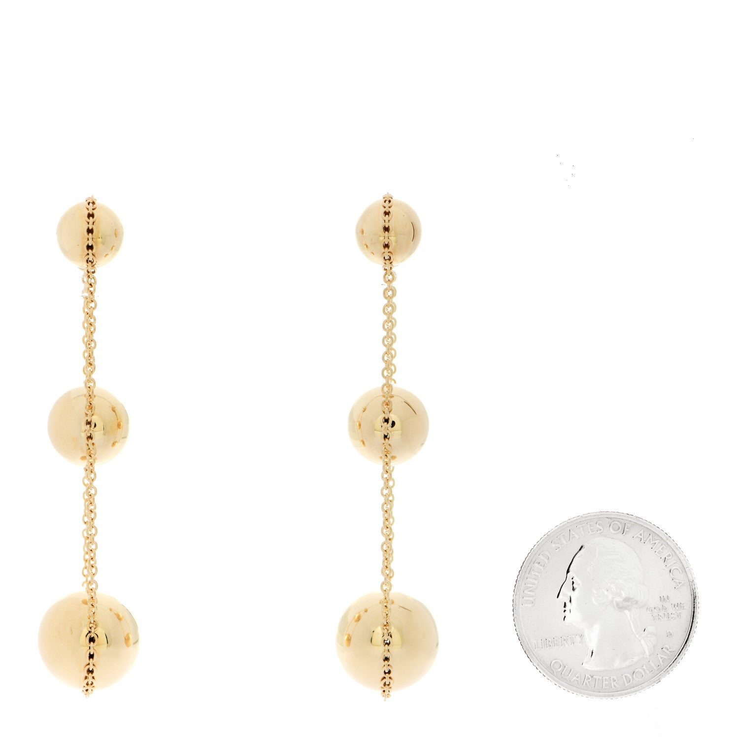 Tiffany 18K Yellow Gold HardWear Triple Drop Earrings 2 of 5