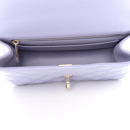 Chanel Lambskin Quilted Mini Top Handle Rectangular Flap Light Purple 5 of 9