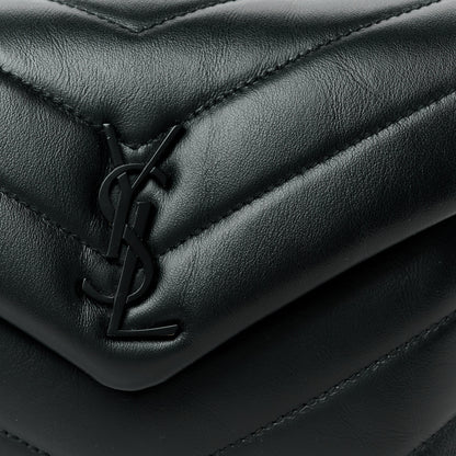 Saint Laurent Calfskin Y Quilted Monogram Monochrome Toy Loulou Crossbody Bag Black 9 of 11