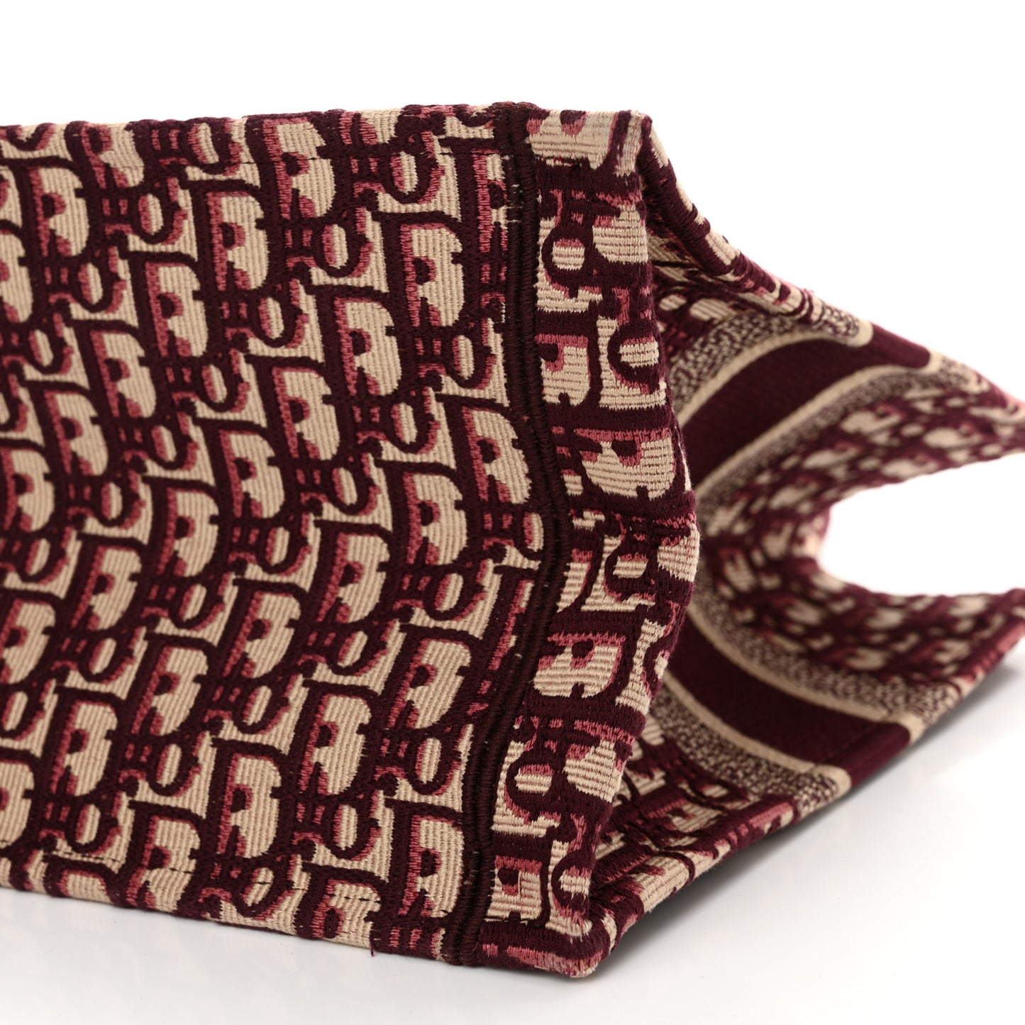Oblique Medium Book Tote Burgundy Multicolor