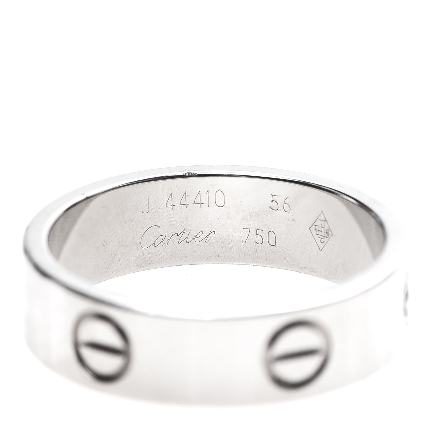 Cartier 18K White Gold 5.5mm LOVE Ring 56 7.5 5 of 5