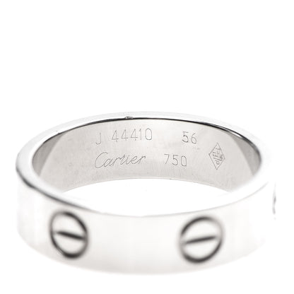 Cartier 18K White Gold 5.5mm LOVE Ring 56 7.5 5 of 5