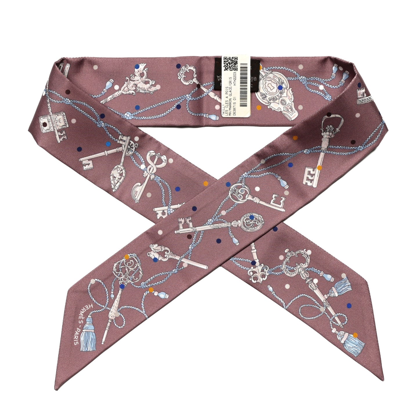 Silk Les Cles A Pois Twilly Marron Glace Gris