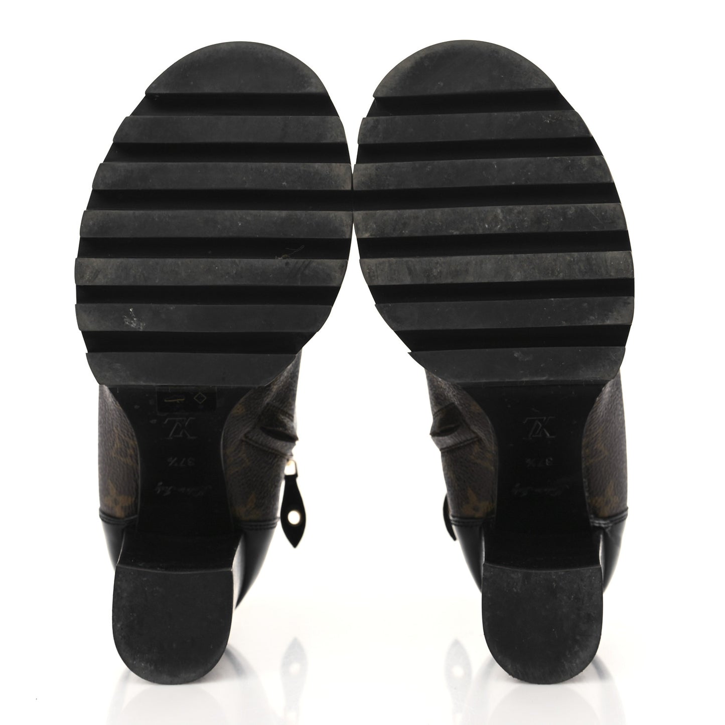 Patent Calfskin Monogram Star Trail Ankle Boots 37.5 Black