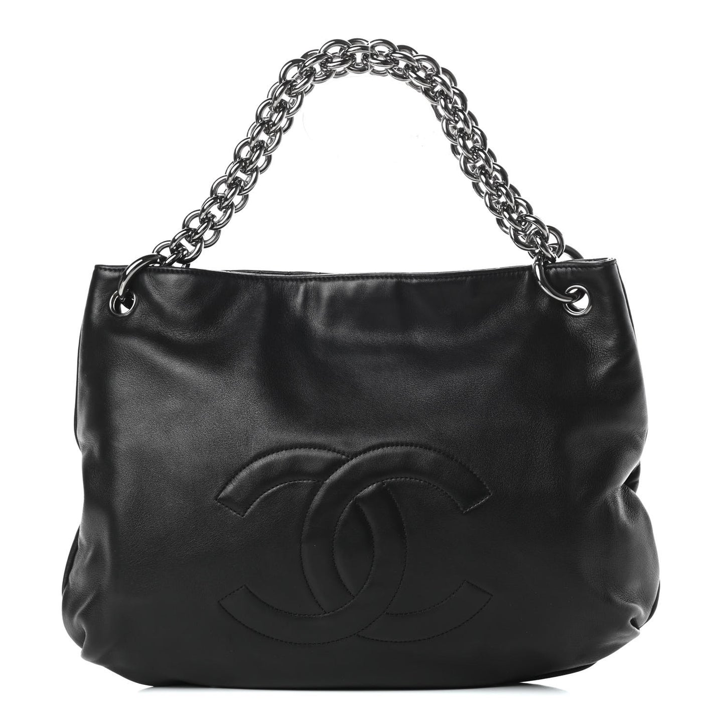 Lambskin Soft and Chain Small Hobo Black