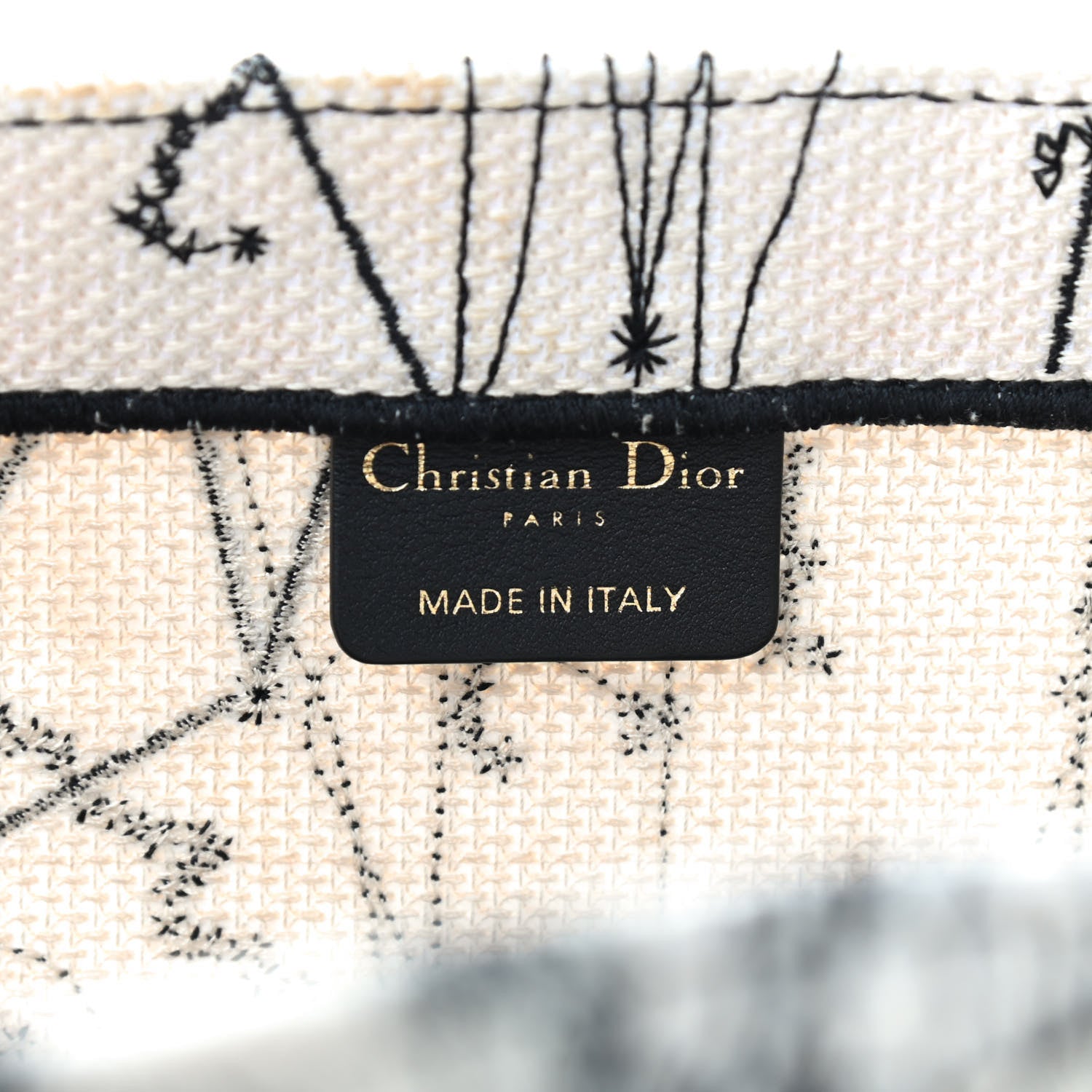 Christian Dior Canvas Embroidered Zodiac Book Tote Latte Multicolor 6 of 9