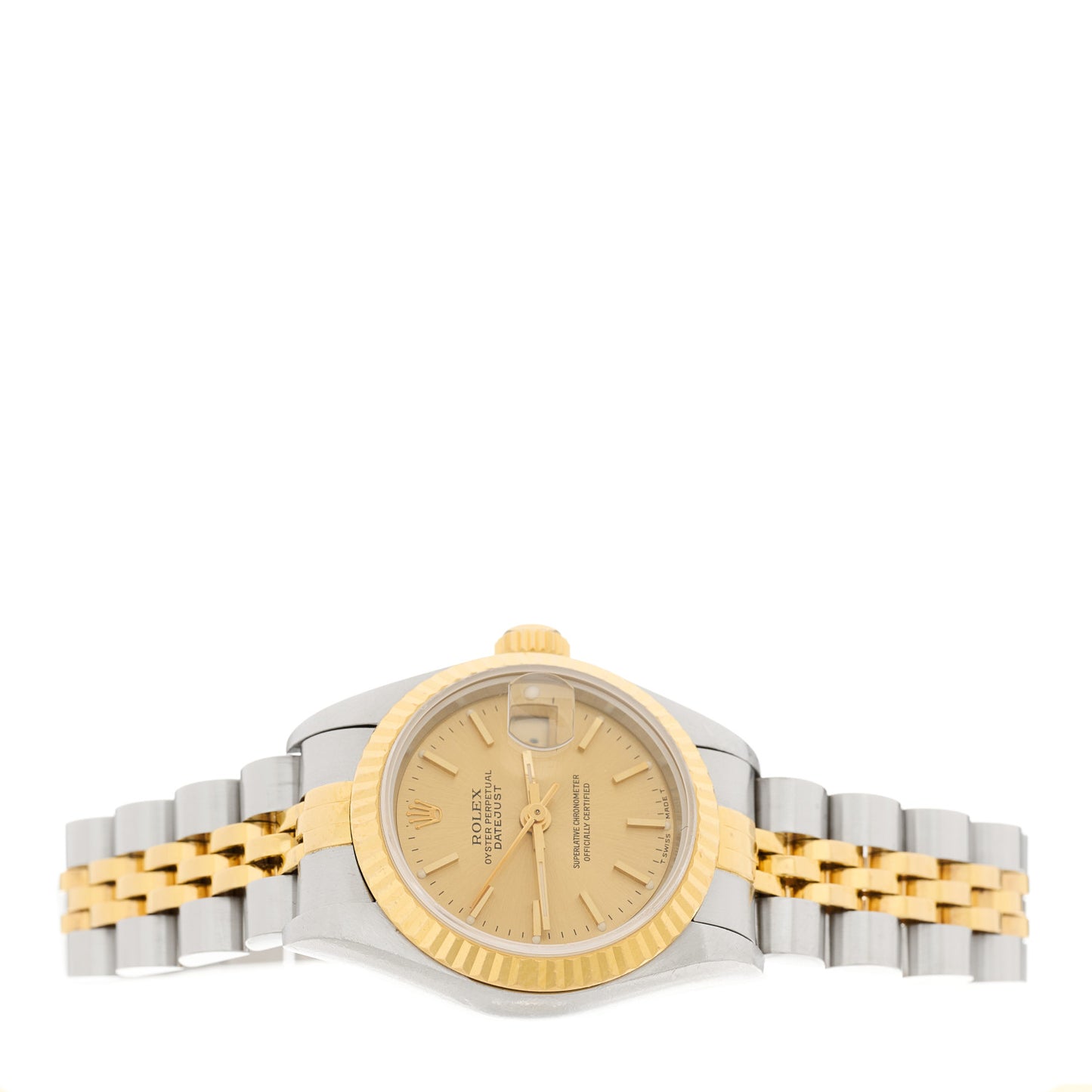 Stainless Steel 18K Yellow Gold 26mm Oyster Perpetual Datejust Watch Champagne 69173