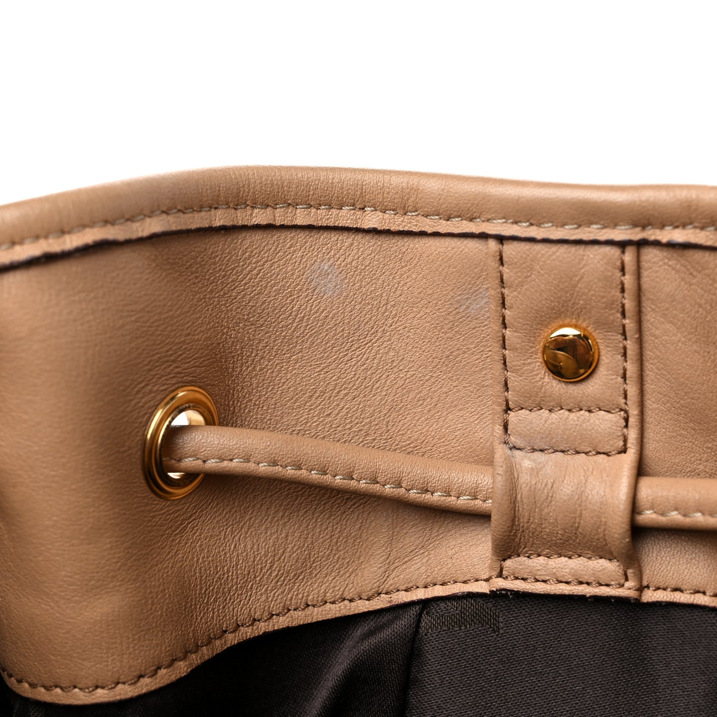 Visetos Drawstring Bucket Bag Beige