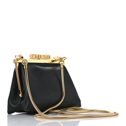 Miu Miu Goatskin Frame Chain Shoulder Pouch Black 2 of 7
