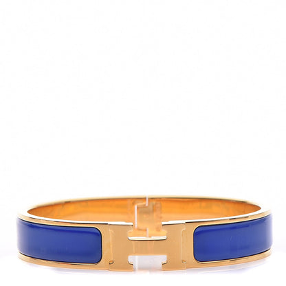 Hermes Enamel Narrow Clic Clac H Bracelet PM Bleu Royal 1 of 7