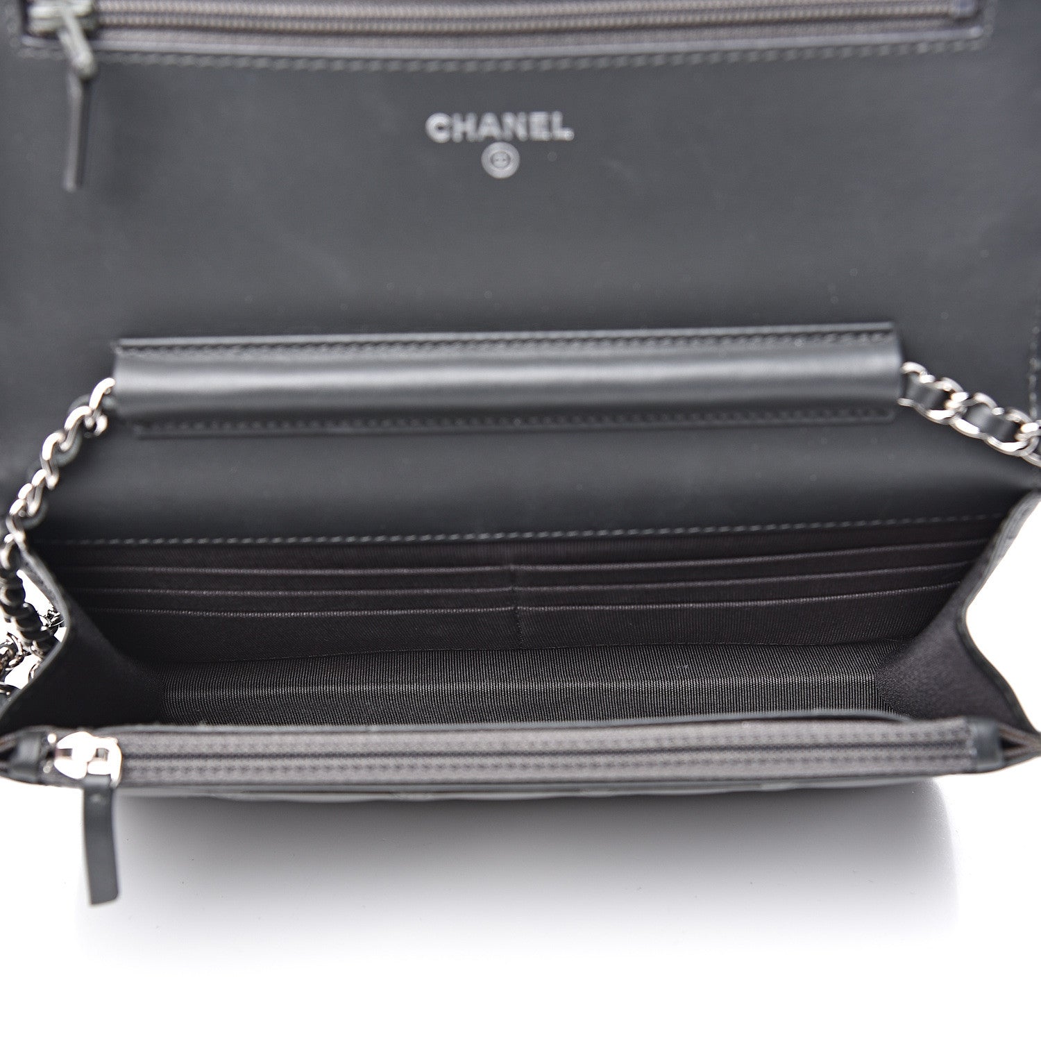 Chanel Patent Quilted Wallet On Chain WOC Black 4 of 13