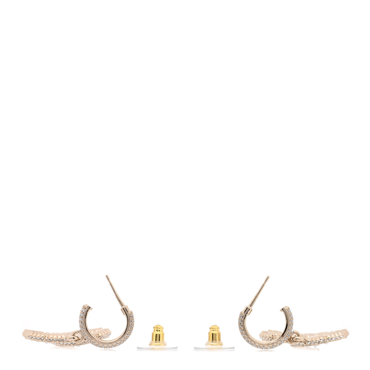 Crystal CC Drop Earrings Silver