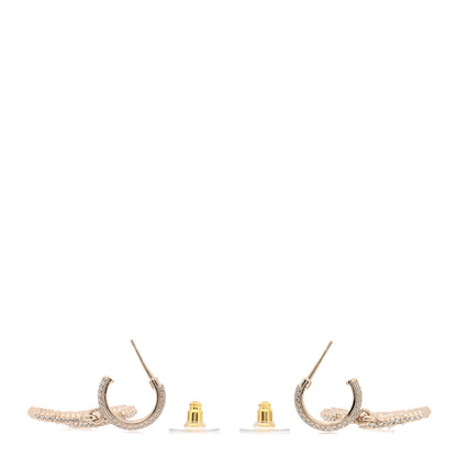 Chanel Crystal CC Drop Earrings Silver 3 of 5