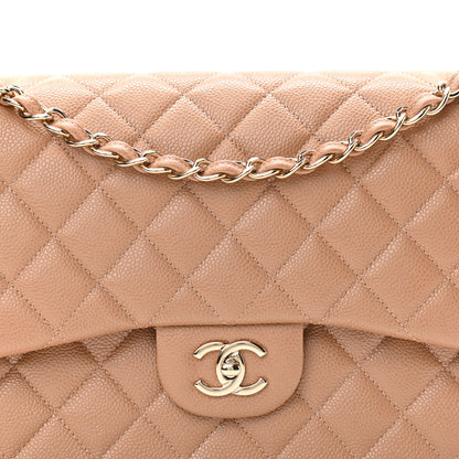 Chanel Caviar Quilted Jumbo Double Flap Beige 8 of 11
