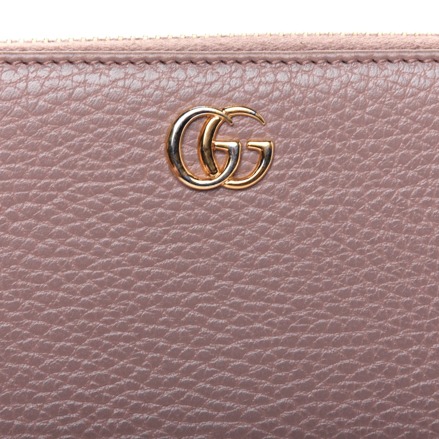 Dollar Calfskin GG Marmont Zip Around Wallet Porcelain Rose
