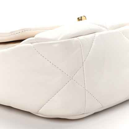 Chanel Lambskin Quilted Medium Chanel 19 Flap White 9 of 10