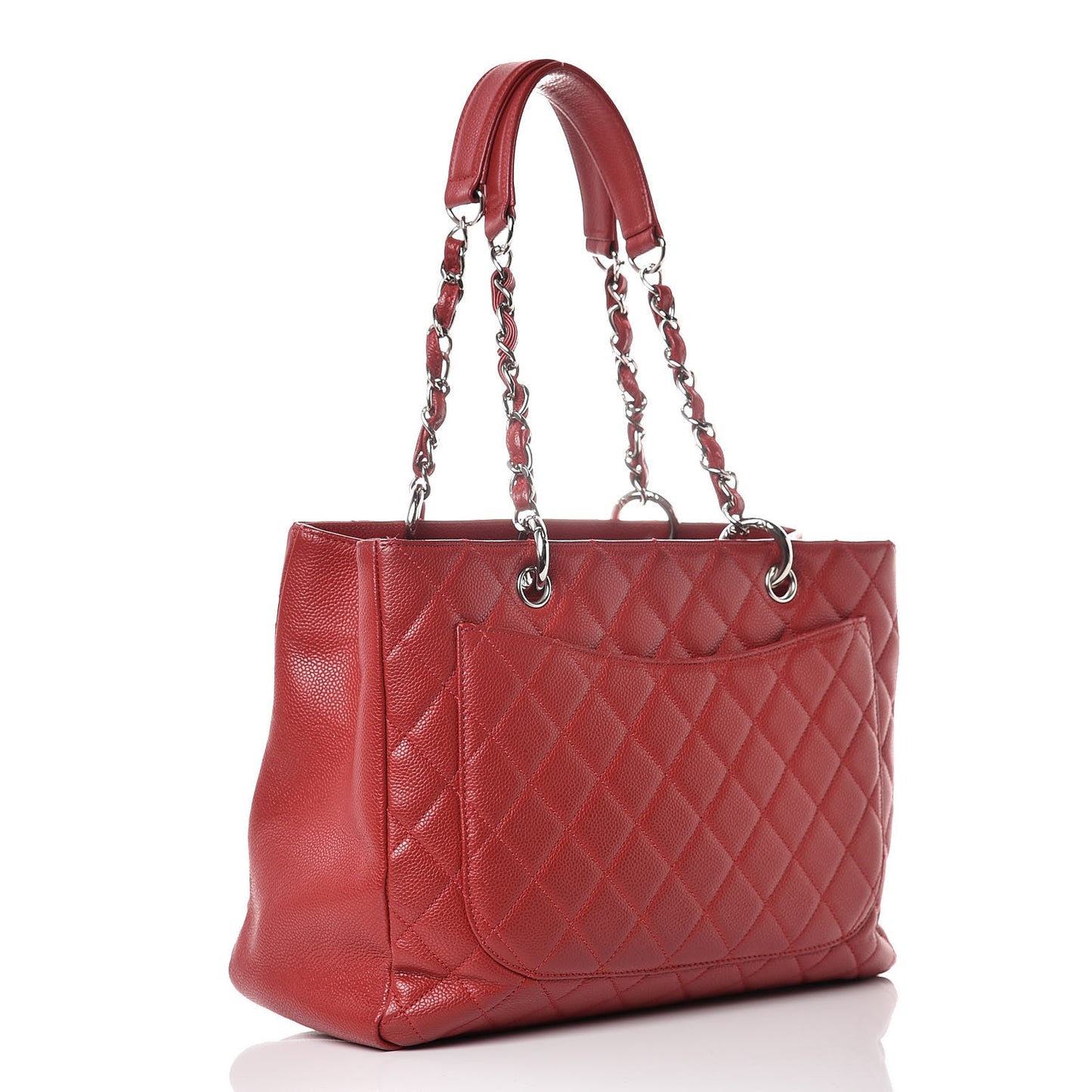 Caviar Quilted Grand Shopping Tote GST Red
