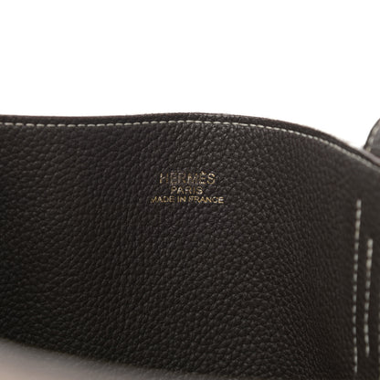 Hermes Taurillon Clemence Double Sens 36 Reversible Tote Etoupe Etain 9 of 23