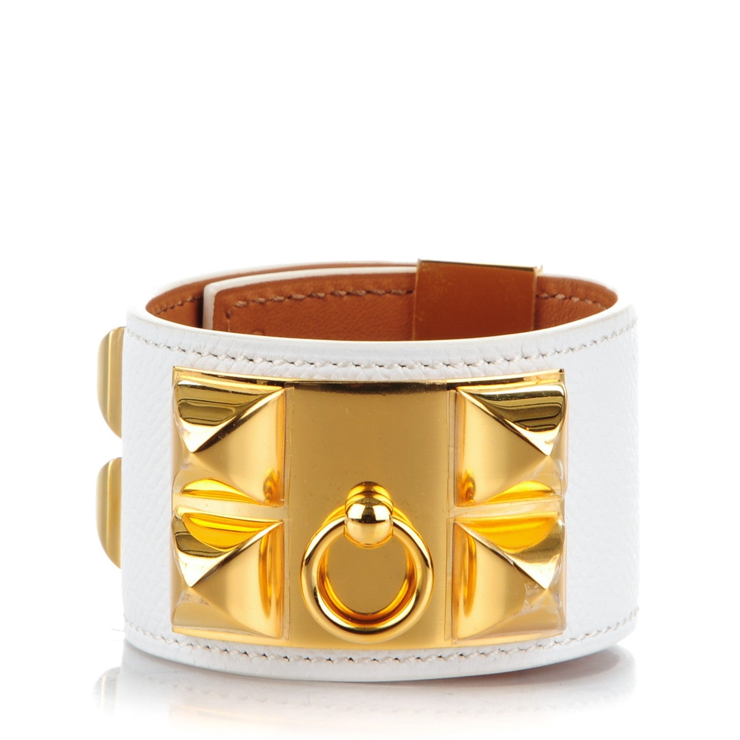 Hermes Epsom Collier de Chien CDC Bracelet S White 1 of 6