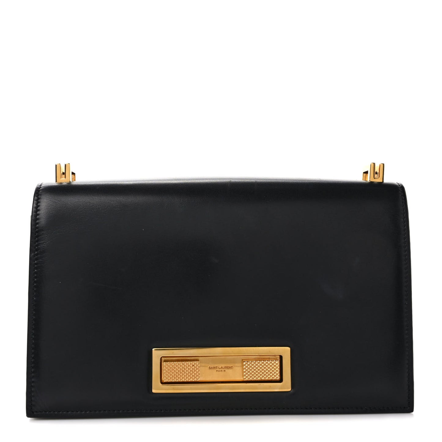 Smooth Calfskin Medium Domino Shoulder Bag Black