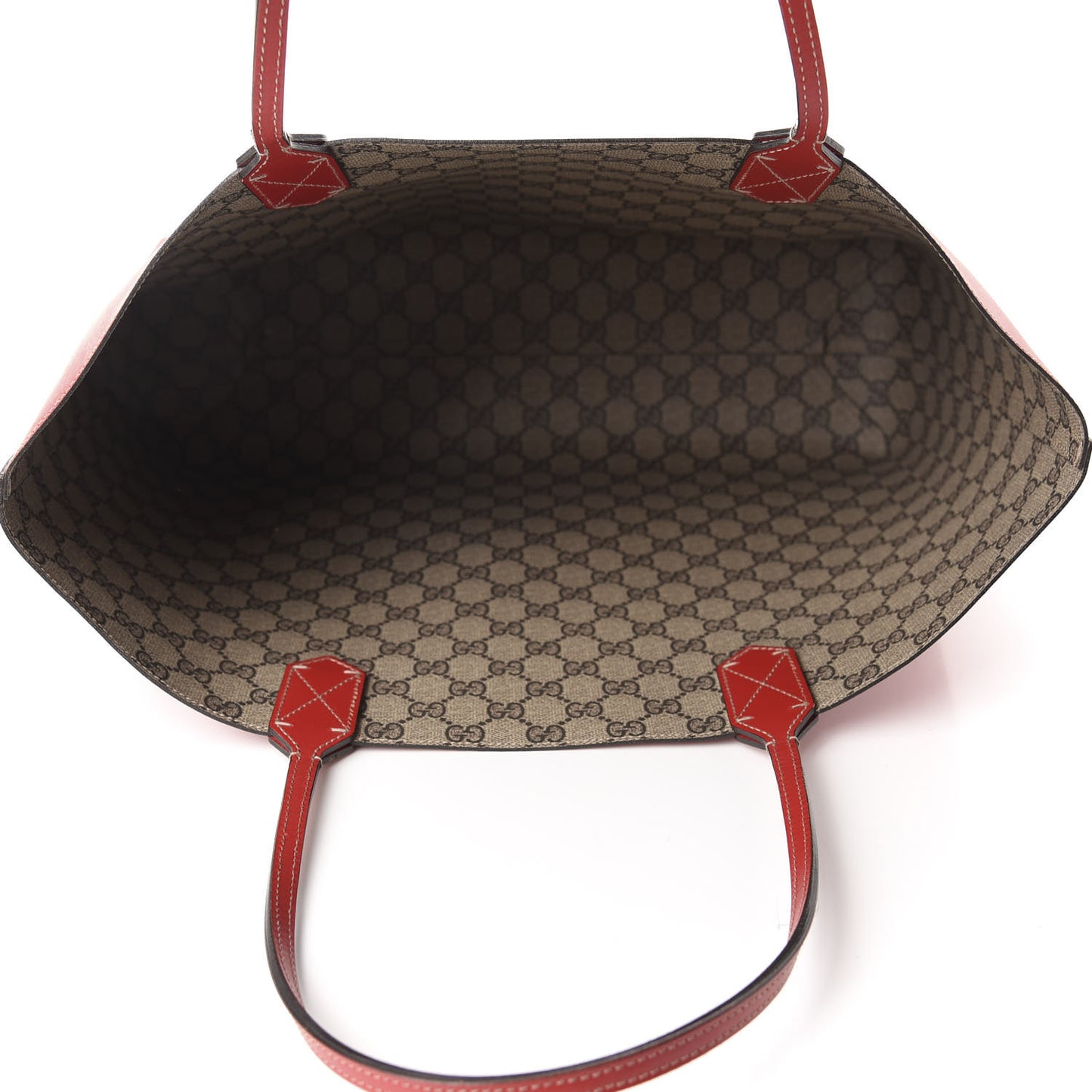 GG Supreme Monogram Medium Reversible Tote Beige Red