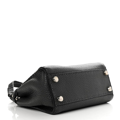 Fendi Cuoio Romano Selleria Bi-Color Mini Peekaboo Iconic Satchel Asfalto Latte 4 of 11
