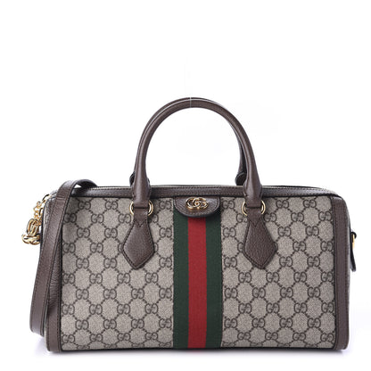 Gucci GG Supreme Monogram Web Medium Ophidia Boston Brown 1 of 11
